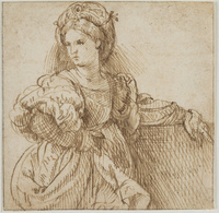 A 046
<br/>
Portret van jonge vrouw
<br/>
<em>Campagnola, Domenico (1482/1500-1564)</em>